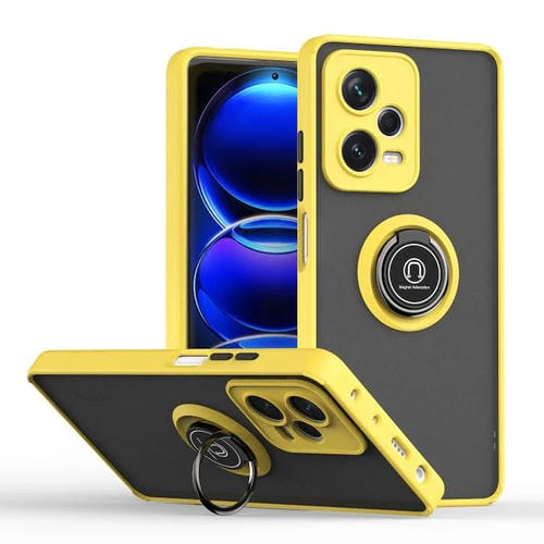 Funda de TPU + PC con anillo para Redmi Note 12 Pro 5G Global Q Shadow 1 Series (amarilla)