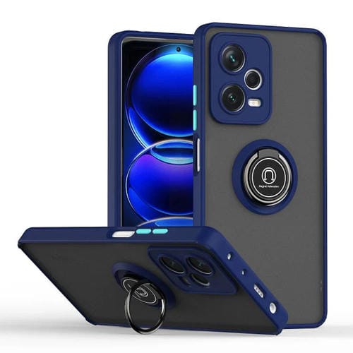 Funda de TPU + PC con anillo para Redmi Note 12 Pro 5G Global Q Shadow 1 Series (azul real)