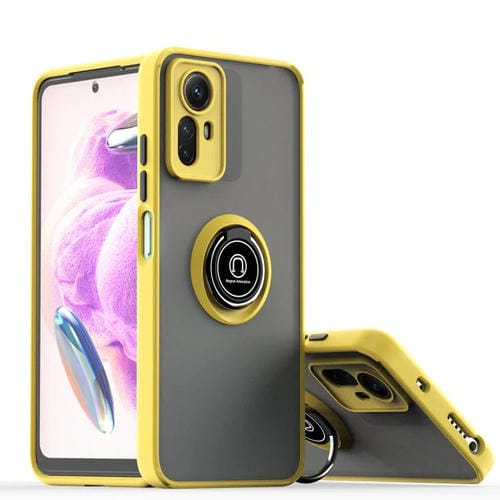 Funda de TPU + PC con anillo para Redmi Note 12S 4G Q Shadow 1 Series (amarilla)