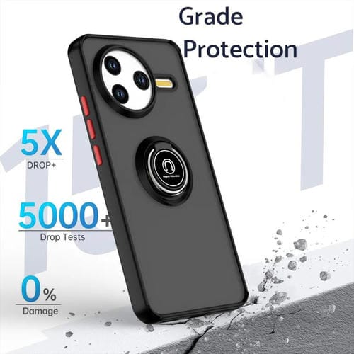 Funda de TPU + PC con anillo para Redmi K80 / Poco F7 Pro Q Shadow 1 Series (Rojo)