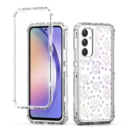 Funda de acrílico transparente con efecto láser para Samsung Galaxy A54 5G (corazón)