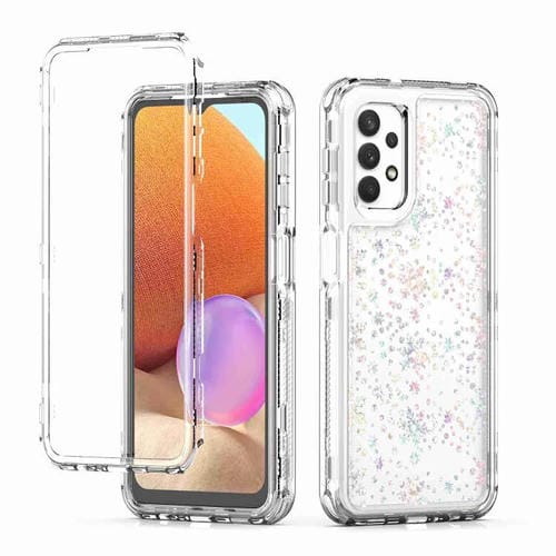 Funda de acrílico transparente con efecto láser para Samsung Galaxy A32 5G (copo de nieve)