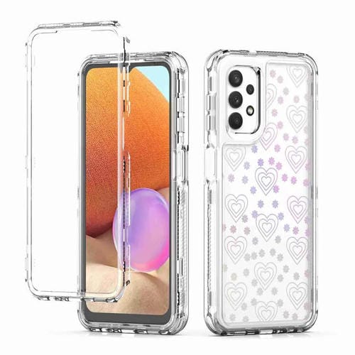 Funda de acrílico transparente con efecto láser para Samsung Galaxy A32 5G (corazón)