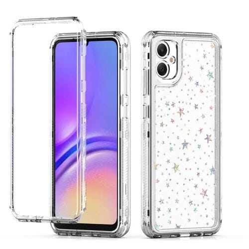 Funda de papel acrílico transparente con láser para Samsung Galaxy A05 (Estrellas)