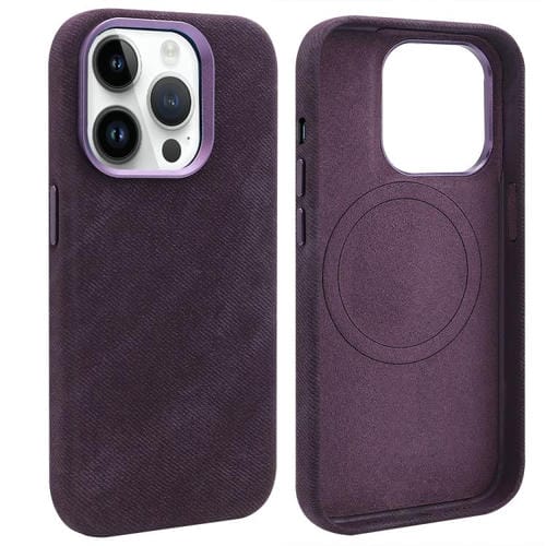 Funda VIETAO de cuero sintético con textura vaquera retro MagSafe para iPhone 13 Pro (morado oscuro)