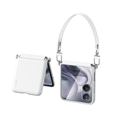 Funda de cuero líquido SULADA con textura de piel para Xiaomi Mix Flip 2, a prueba de golpes (blanca)