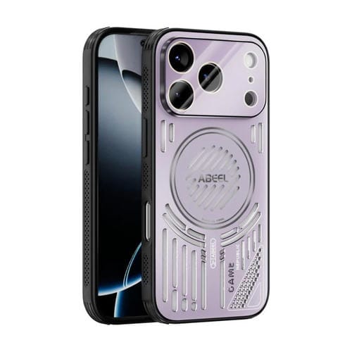 Funda ABEEL Ice Fox Series con disipador de calor magnético para iPhone 17 Pro (rosa y morado)