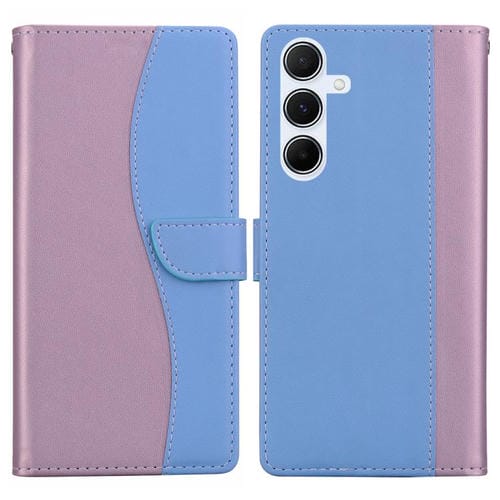 Funda de cuero bicolor con relieve para Samsung Galaxy A16 4G/5G (rosa y azul)