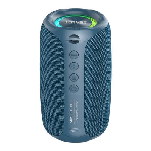 Altavoz Bluetooth portátil Zealot M2 RGB de 8 W para exteriores, sin micrófono (azul)