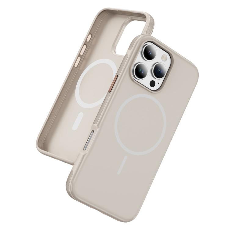 For iPhone 16 Pro Max Imitation Original Magsafe PC Hybrid TPU Phone Case(Beige Grey)