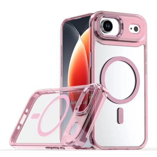 For iPhone 17 Air MagSafe Magnetic Clear Phone Case(Pink)