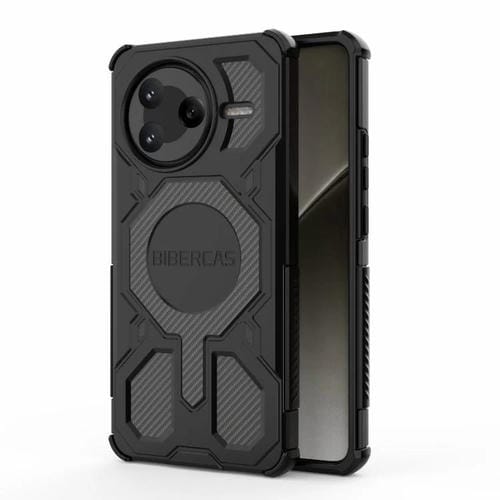 Funda BIBERCAS Real Color Series MagSafe a prueba de golpes para Redmi K80 (negra)