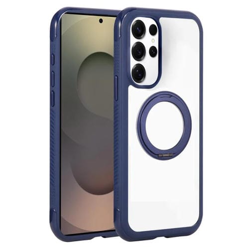 Funda MagSafe para Samsung Galaxy S25 Ultra / S24 Ultra 5G con borde transparente y rotación (azul rey)