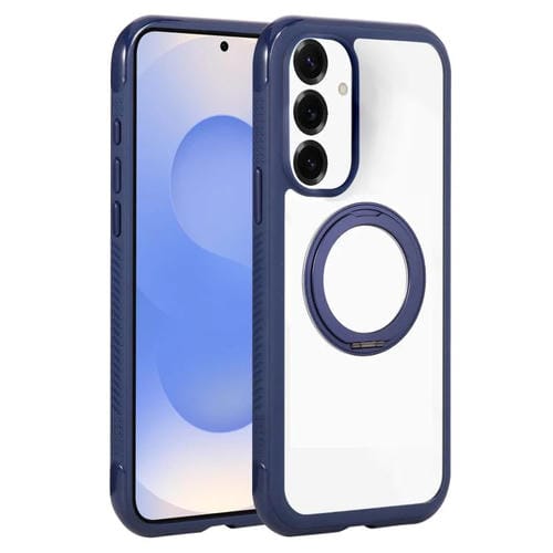 Funda MagSafe para Samsung Galaxy S25/S24 5G con borde transparente y rotación (azul rey)