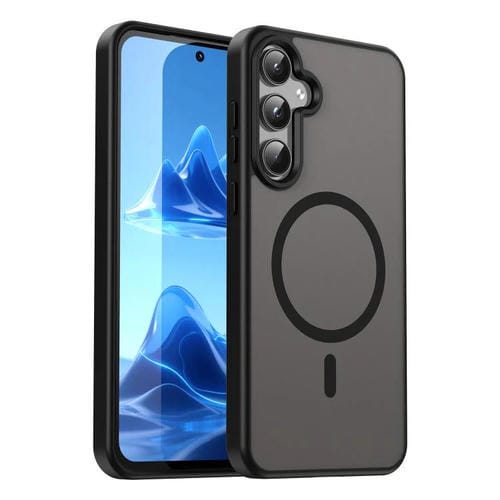 Funda hĂbrida de TPU translĂșcida con acabado mate MagSafe para Samsung Galaxy A55 5G (negro translĂșcido)