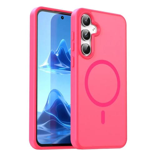 Funda hĂbrida de TPU translĂșcida con acabado mate MagSafe para Samsung Galaxy A55 5G (rosa)