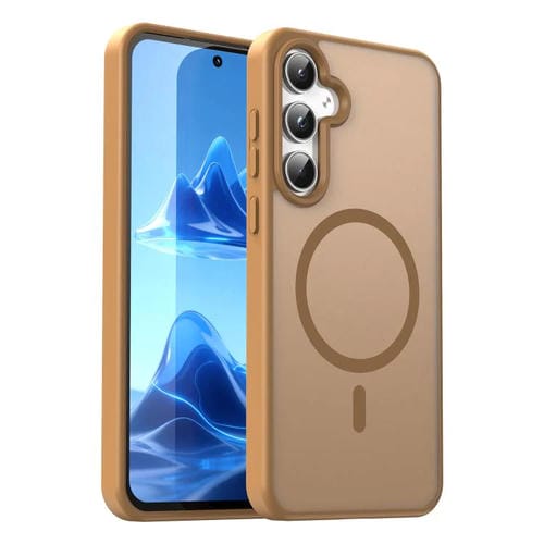 Funda hĂbrida de PC y TPU translĂșcida con acabado esmerilado MagSafe para Samsung Galaxy A55 5G (Dorado desierto)