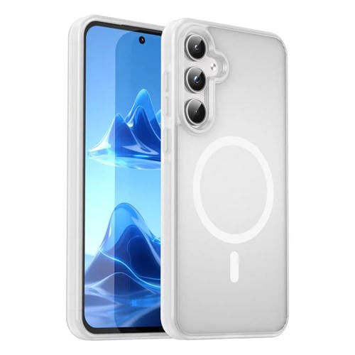 Funda hĂbrida de TPU translĂșcida con acabado mate MagSafe para Samsung Galaxy A55 5G (blanco mate)