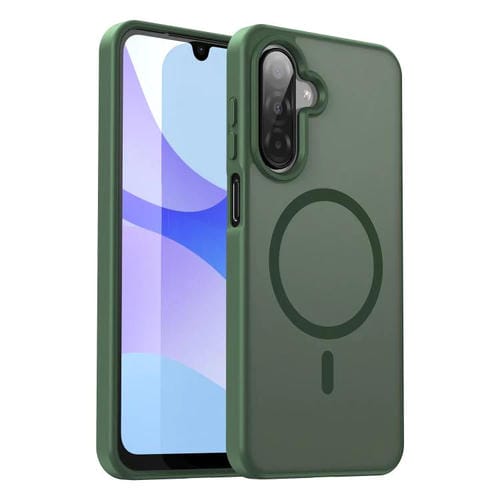 Funda hĂbrida de TPU translĂșcida con acabado mate MagSafe para Samsung Galaxy A26 5G (verde oliva)