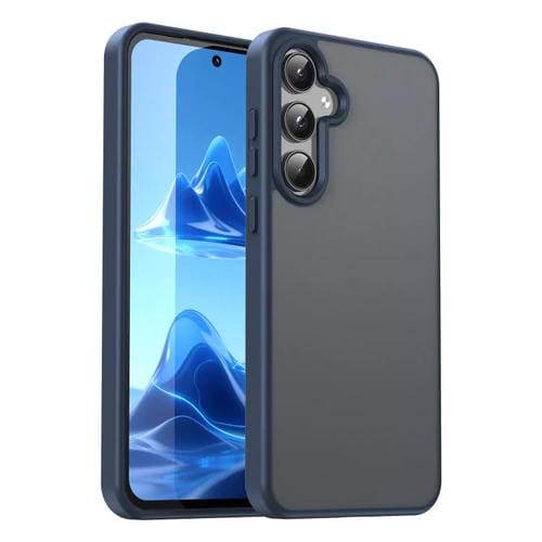 Funda hĂbrida de TPU translĂșcida y esmerilada para Samsung Galaxy A55 5G (azul cian)