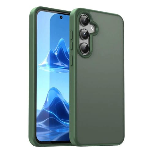 Funda hĂbrida de TPU translĂșcida y esmerilada para Samsung Galaxy A55 5G (verde oliva)