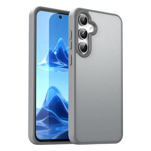 Funda hĂbrida de TPU translĂșcida y esmerilada para Samsung Galaxy A55 5G (gris plateado)