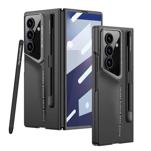 Funda ultrafina de cobertura total GKK para Samsung Galaxy Z Fold7 5G con ranura para bolígrafo (negro)