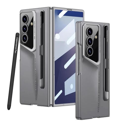 Funda ultrafina de cobertura total con ranura para bolígrafo y bolígrafo GKK para Samsung Galaxy Z Fold7 5G (gris)