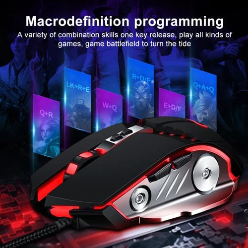 Ratón para Juegos Gm20 con Cable, 3200 Dpi, 4 Modos, 7 Teclas Ajustables, Luz RGB (Negro Starlight)