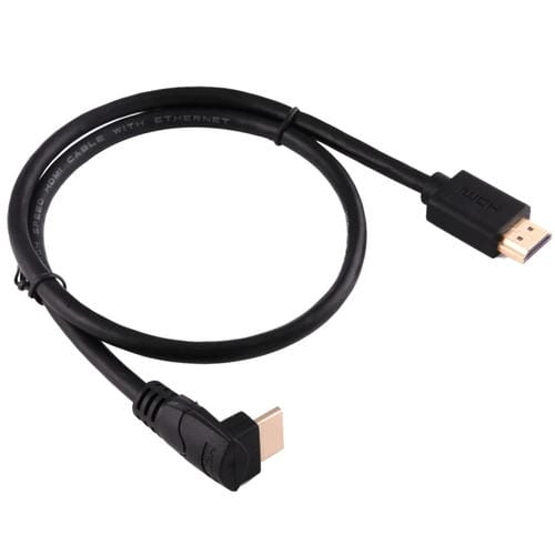 Cable HDMI 2.0 de Alta Velocidad 60 cm 4K x 2K con Ethernet en Ángulo Recto de 90 Grados