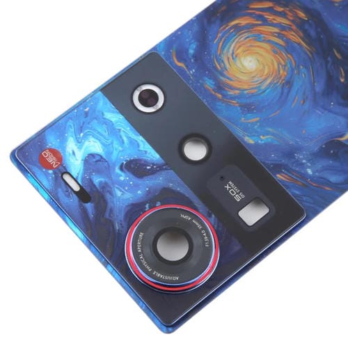 Back Glass Battery Cover with Camera Lens Cover for ZTE Nubia Z70 Ultra NX733J NX736J (Blue)