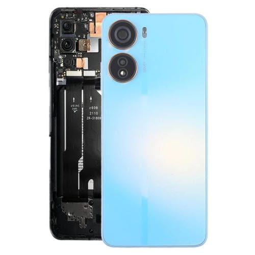 Back Battery Cover Plastic with Central Frame and Camera Lens Cover for ZTE Axon 40 Lite (Blue)