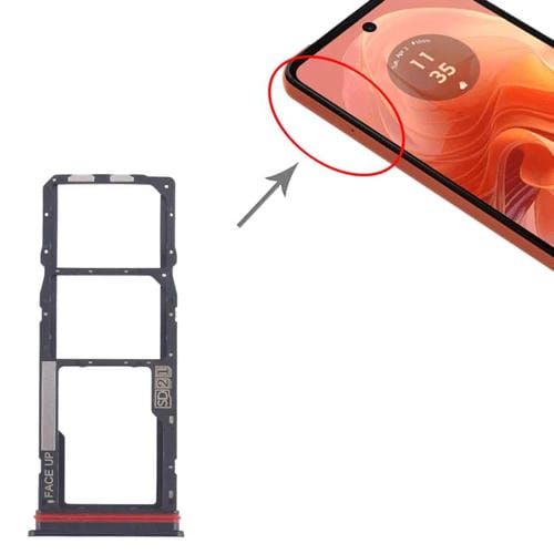 Vassoio Scheda SIM e Micro SD Motorola Moto G04s (Nera) (10 Unità)