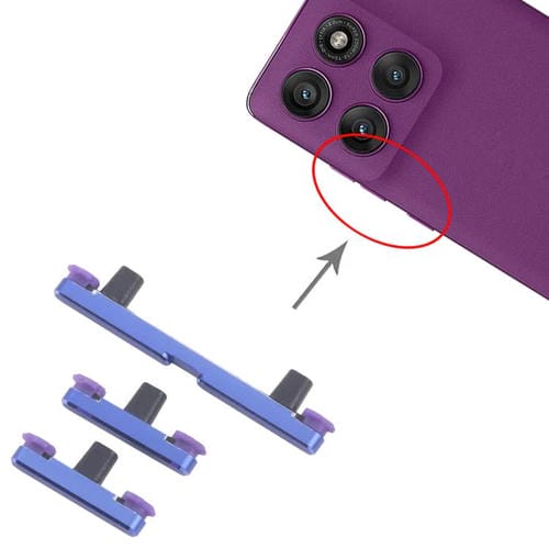 Para Motorola Edge 60 Pro 10 pares de botones de encendido y control de volumen (azul)