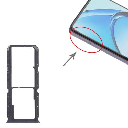 Bandeja para tarjeta SIM original OPPO A60 4G CPH2631 (10 unidades) + bandeja para tarjeta SIM + bandeja para tarjeta Micro SD (negra)