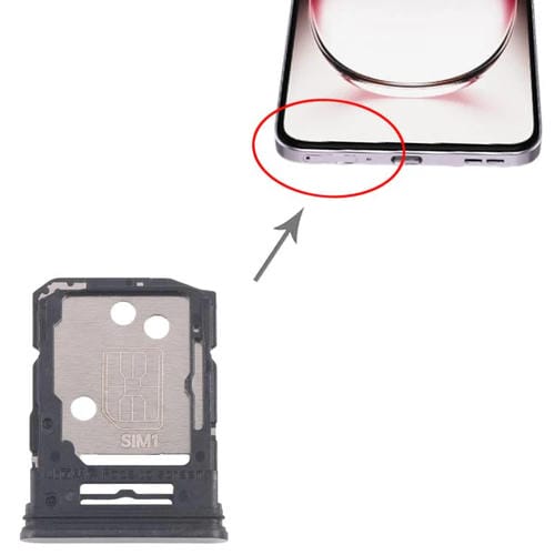 Bandeja para tarjeta SIM original (10 unidades) para OPPO Reno12 5G CPH2625 + bandeja para tarjeta SIM/tarjeta Micro SD (negra)