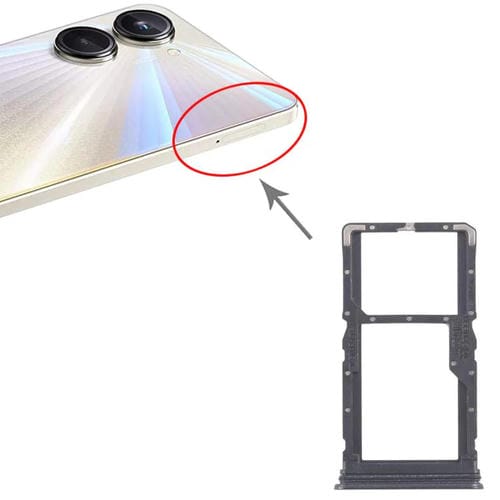 Bandejas para tarjeta SIM originales (10 unidades) para Realme 10 Pro 5G RMX3663 RMX3660 RMX3661 + bandeja para tarjeta SIM/tarjeta Micro SD (negra)