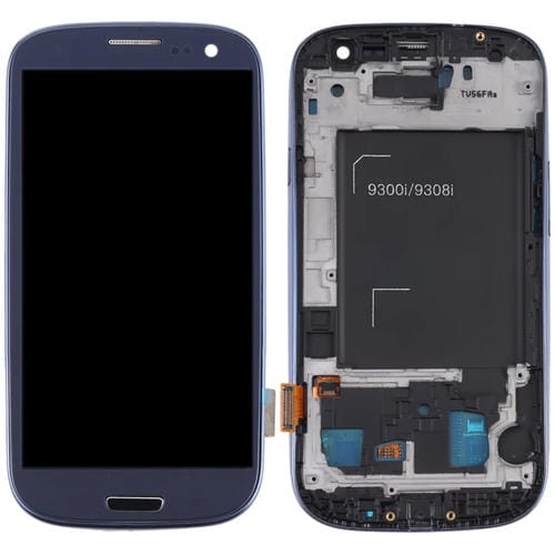 Schermo LCD Super AMOLED Samsung Galaxy S3 i9300 con Cornice (Blu)