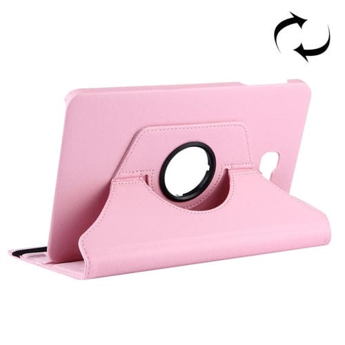 Funda de Cuero Galaxy Tab A 10.1 T580 Litchi Texture Rotación 360° con Soporte (Rosa)