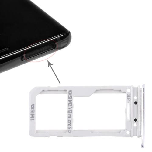Plateau de carte SIM et Micro SD Samsung Galaxy Note 8 (Argent)