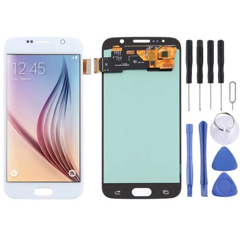 LCD OLED-Bildschirm Samsung Galaxy S6 (Weiß)