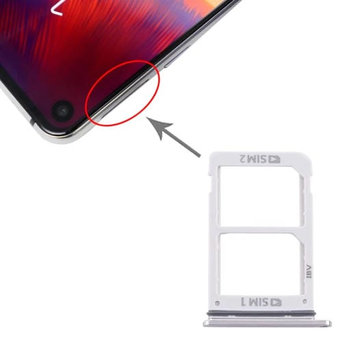 Bandeja de Tarjeta SIM Doble Samsung Galaxy A8s / A9 Pro 2019 (Plata)