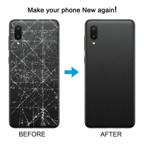 Tampa Traseira da Bateria Samsung Galaxy A02 com cobertura da Lente (Preto)