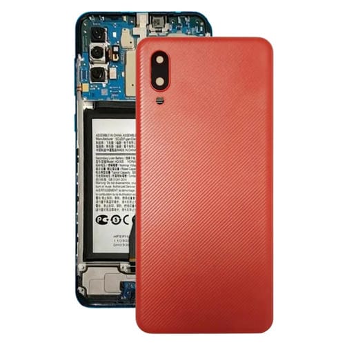 Cover Posteriore della Batteria Samsung Galaxy A02 con Obiettivo della Fotocamera (Rosso)