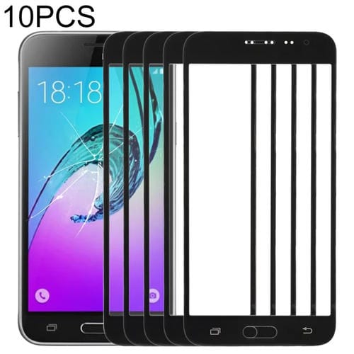 Lente de Vidrio Samsung Galaxy J3 Pantalla Frontal (10 Piezas) (Negro)