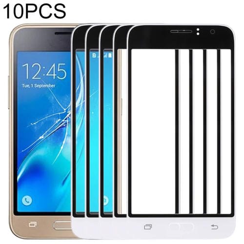 Außenfrontscheibe aus Glaslinse Samsung Galaxy J1/J120 (10 Stück) (Weiß)