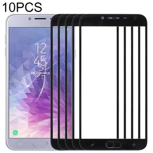 Outer Glass Lens Front Screen Samsung Galaxy J4 (10 Pieces) (Black)