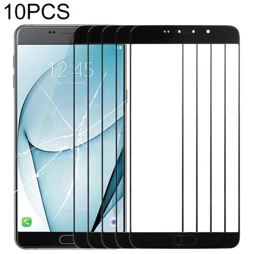 Lente de Vidrio Exterior Pantalla Frontal Samsung Galaxy A9 A900 (Negro) - (10 Piezas)