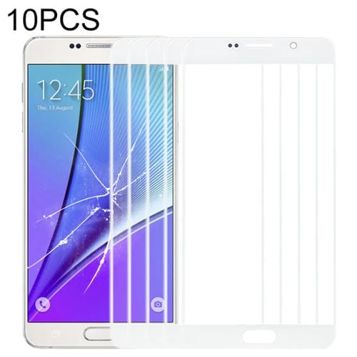 Écran frontal en verre Samsung Galaxy Note 5 (10 pièces) Lentille extérieure (Blanc)