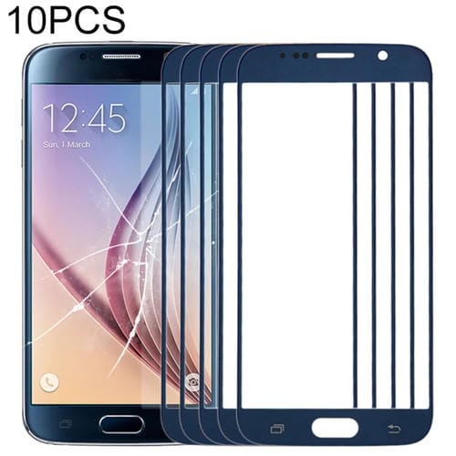 Glaslinse Außenfrontbildschirm Samsung Galaxy S6/G920F (Dunkelblau) (10 Stück)